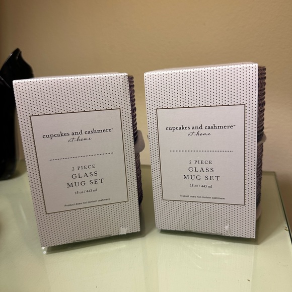 Cupcakes and Cashmere Set of 4 Purple Embossed 15 oz Glass Mug Set - Picture 7 of 7